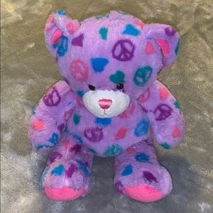 Build a Bear BAB Peace Sign Purple Plush Bear